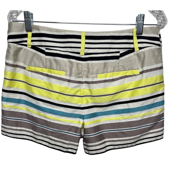 LOFT Riviera Shorts Size 6 Striped Chino Cotton Preppy Casual Summe - Picture 2 of 7